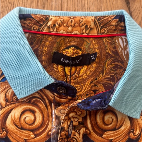 BARABAS Men's Luxury Greek Printed Floral polo - Picture 3 of 6